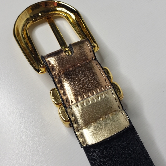 Metallic Gold Silver Bronze Thin Copper Leather Amiee Lynn Disco Fall Trend Blt - Picture 6 of 8